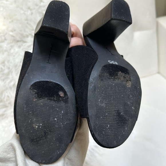 Black chunky open toe heel Adam Tucker mules size 7 - Picture 6 of 6